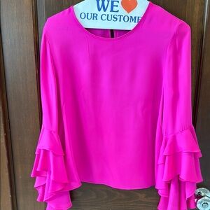 Milly Silk Blouse Ruffle Sleeve size 4
